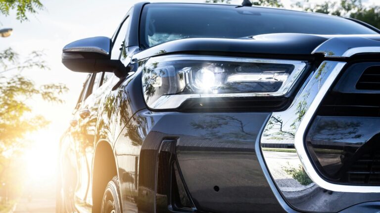 Toyota Hilux pickup truck overland build at sunset