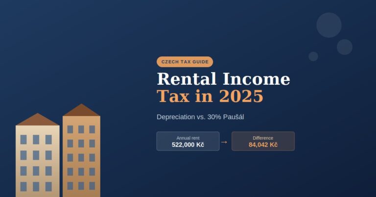 Czech rental income tax guide 2025 - depreciation vs 30% flat rate