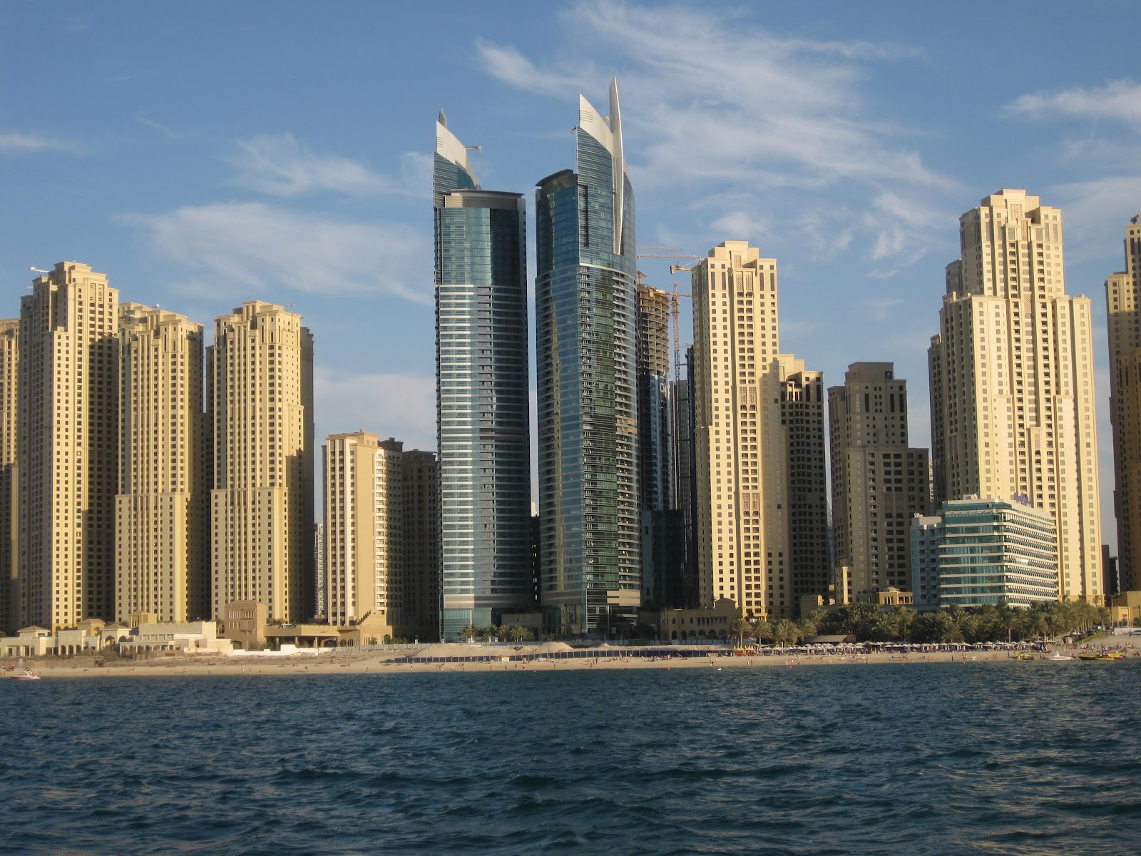 Jumeirah Beach Residence towers and Marina skyscrapers, Dubai